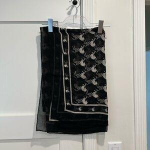 Large cotton scarf with horse print